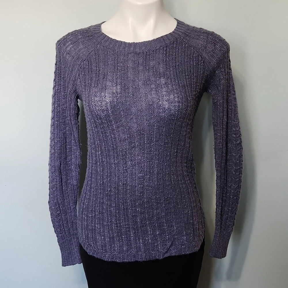 Pink Republic Women’s Slate Blue Knit Sweater - Picture 2 of 14